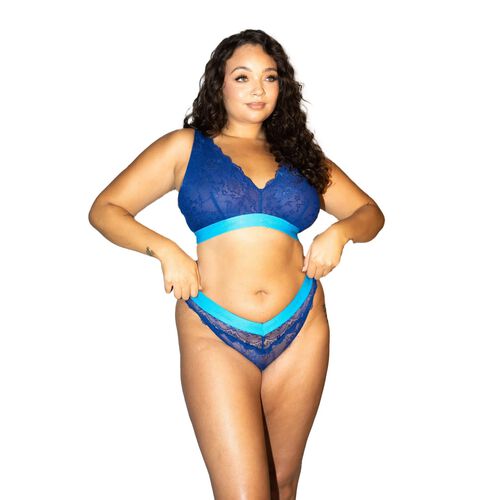 Lemonade Dolls Signature Lace Fuller Cup Bralette - Midnight Blue